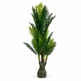 Palmier artificial 170 cm fara ghiveci, fundal transparent, frunze tropicale realiste, decor interior modern elegant