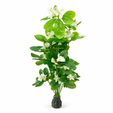 copac artificial 110 cm flori albe magnolie frunze verzi lucioase decor realist fara intretinere