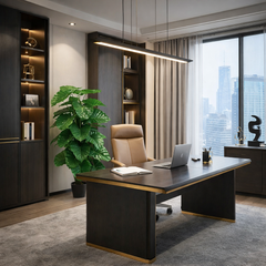 Planta artificiala verde 120cm cu frunze mari, decor modern pentru birou sau receptie, planta decorativa realista