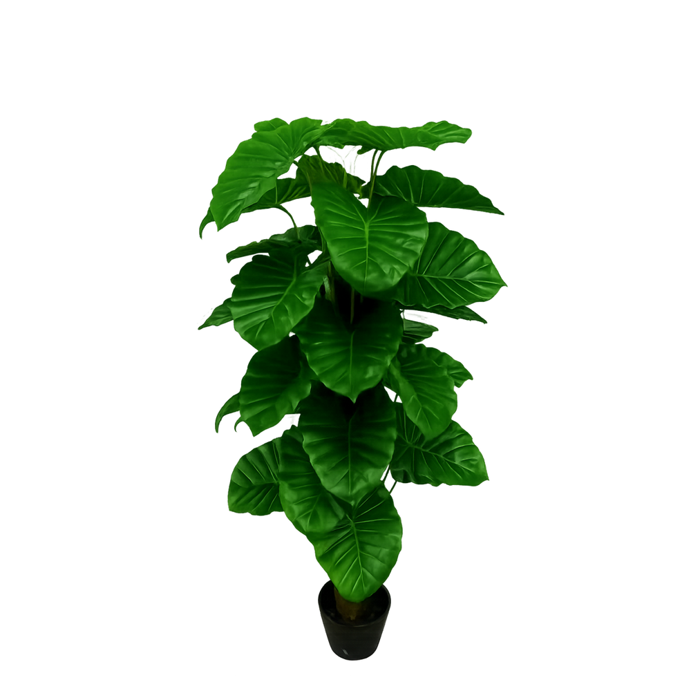 Planta artificiala verde 120cm cu frunze mari realiste, decor interior modern pentru casa, birou sau living