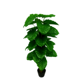 Planta artificiala verde 120cm cu frunze mari realiste, decor interior modern pentru casa, birou sau living