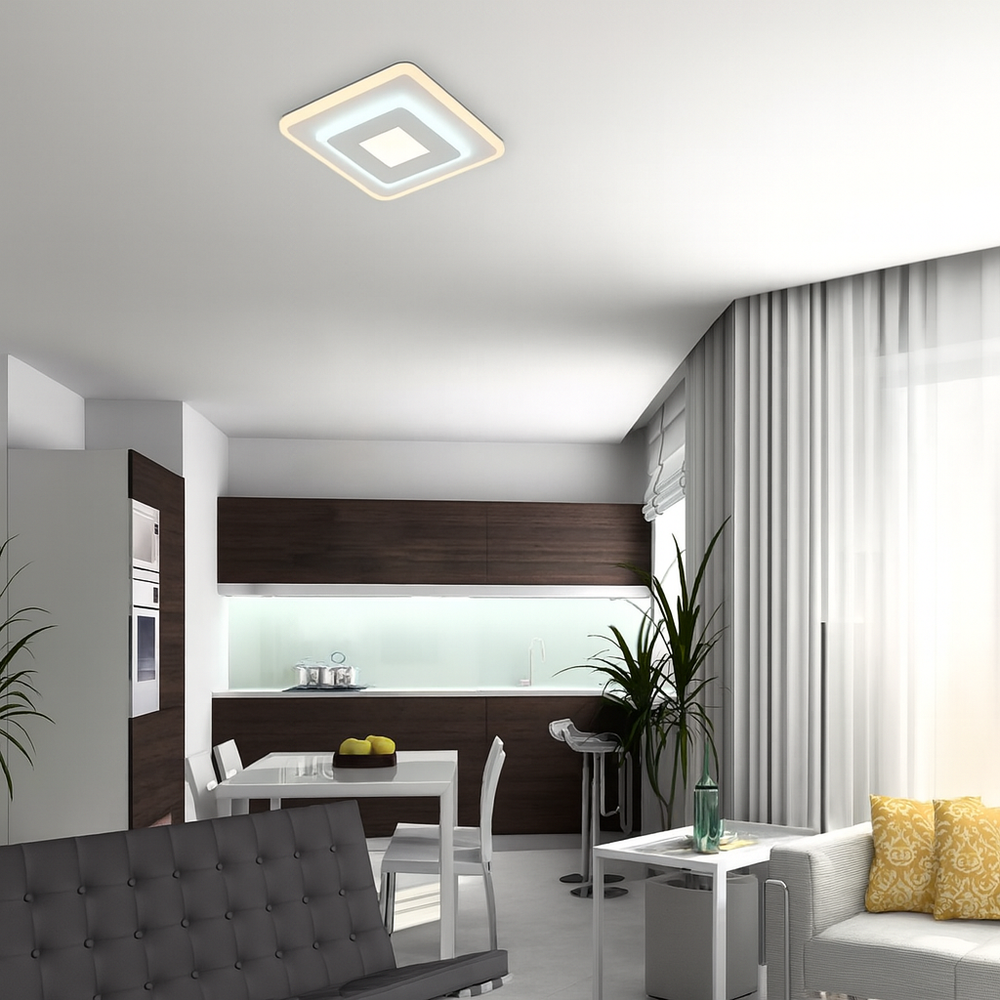 Plafoniera LED 19142/240 rotunda alba 60W cu lumina reglabila, ideala pentru zone de dining compacte cu stil modern si luminare uniforma.