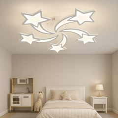 lustra LED 19316/5WH 110W pentru dormitor, lumina 3000–6500K reglabila cu telecomanda, potrivita pentru camere moderne si confort zilnic