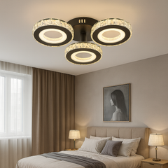 lustra LED 19373/3BK+CR 72W lumina 3000–6500K cu telecomanda, potrivita pentru dormitor modern cu iluminare confortabila si eficienta