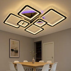 Lustra LED 288W cu lumina reglabila, perfecta pentru zone de dining spatioase ce necesita iluminare puternica si atmosfera ajustabila.