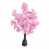 Copac artificial Sakura 100cm roz flori bogate realist imagine PNG produs