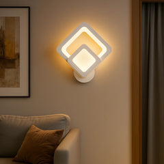Aplica LED B02 32W, forma geometrica rafinata, iluminand uniform un living contemporan cu accente moderne