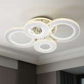 Lustra LED 26064/2+2CR 148W cu telecomanda si lumina 3000–6500K, perfecta pentru livinguri moderne ce necesita iluminare reglabila si finisaj elegant cromat.