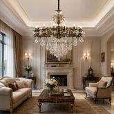 Candelabru Cristal Bronz 2260/10+6 cu 16 Brate E14