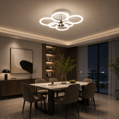 Lustra LED Rotunda 26055 220W Alb Crom cu Telecomanda