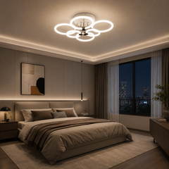 Lustra LED Rotunda 26055 220W Alb Crom cu Telecomanda