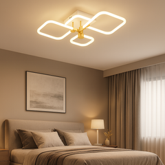 Lustra LED 26077/2+2FGD+WH 72W cu lumina ajustabila, perfecta pentru dormitor modern, oferind iluminare confortabila si telecomanda inclusa.