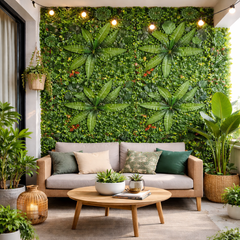 perete vegetal artificial decorativ pentru balcon panou verde decor exterior protectie intimitate