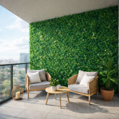 panou perete vegetal artificial cu flori mici 40x60cm pentru terasa decor exterior perete verde