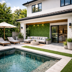 panou perete vegetal artificial decorativ pentru perete vila decor exterior gradina moderna