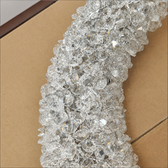 Candelabru rotund cristal argintiu LED 50 cm, model cu telecomandă, 5558-500CR