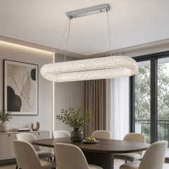 Candelabru LED dreptunghiular argintiu 124W cu telecomandă 5558-300-850CR