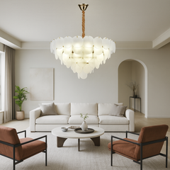 Candelabru modern auriu sticla mata Ø75 cm 15 E27 5867-750 TB