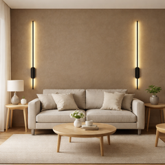 Aplica LED LUBAN 800 neagra design liniar 24W montata pe perete in living modern