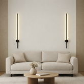 Aplica LED LUBAN Pro 800 neagra design liniar 26W montata pe perete in living modern