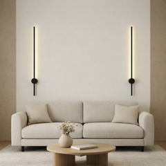 Aplica LED LUBAN Pro 800 neagra design liniar 26W montata pe perete in living modern