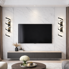 Aplica LED LUBAN Core neagra 48W design compact montata pe perete in living modern