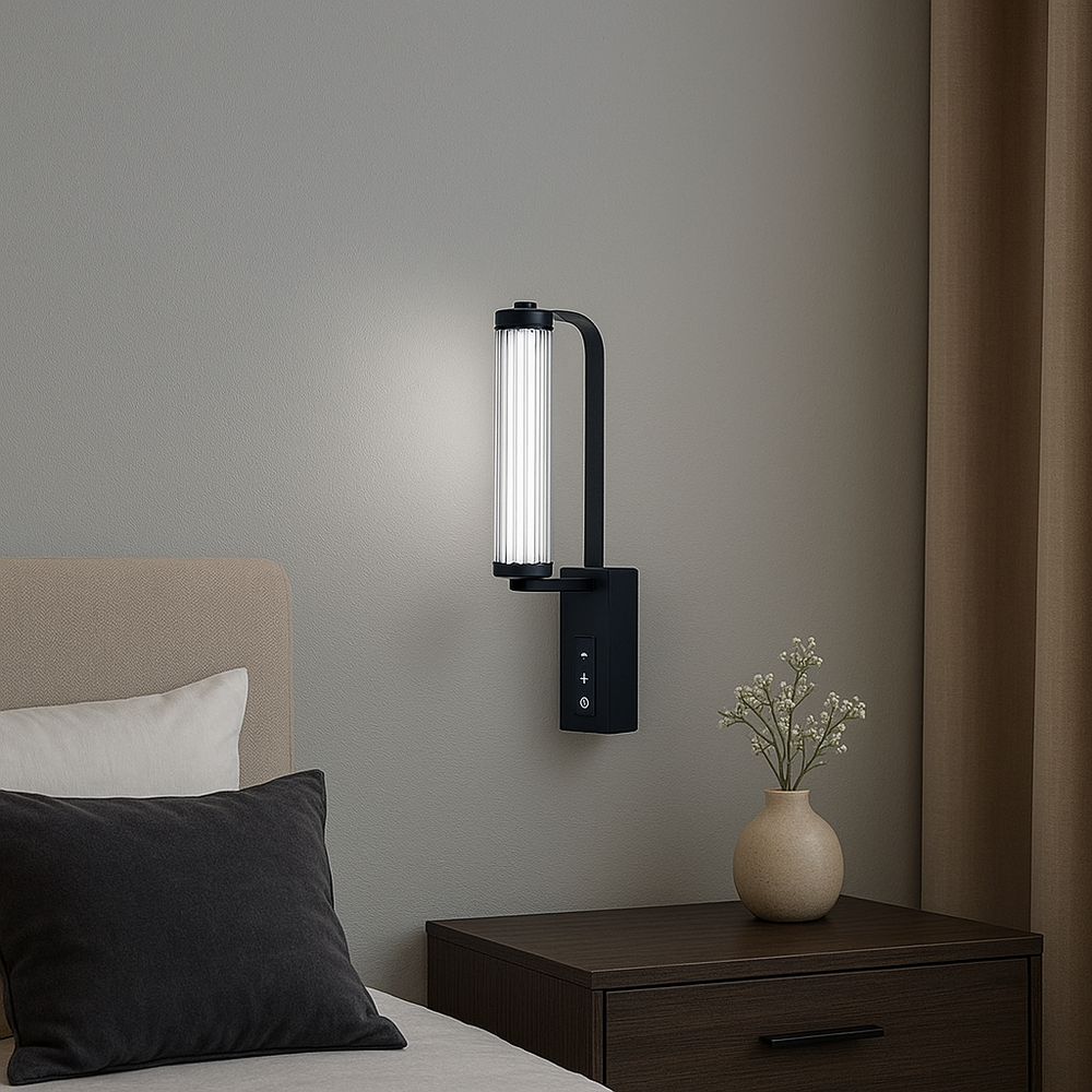 Aplica LED 59227/440 negru cu panou tactil si lumina reglabila pentru dormitor modern