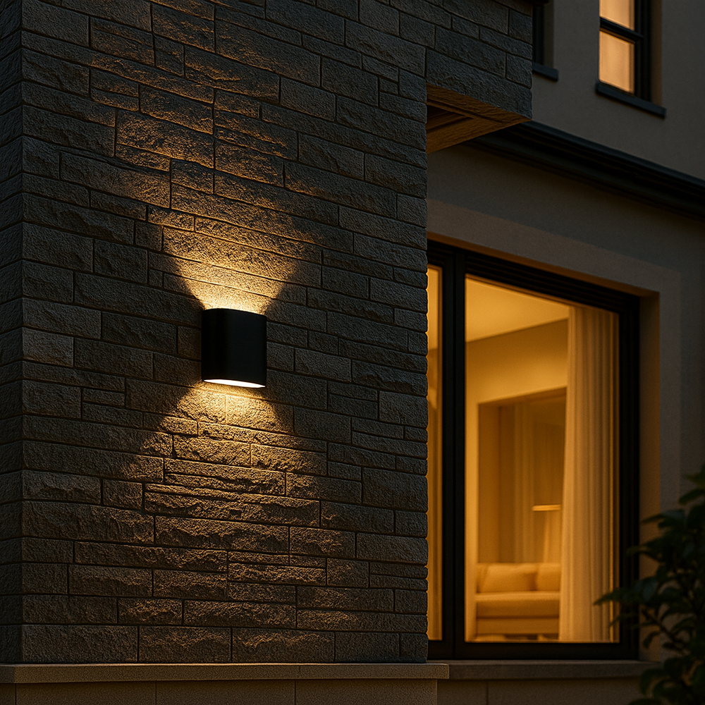 Aplica LED exterior IP54 4W lumina calda 3000K din inox, rezistenta la ploaie, ideala pentru fatade, terase si intrari.