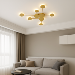 Aplica LED moderna geometrica aurie cu telecomanda 71086/3+3