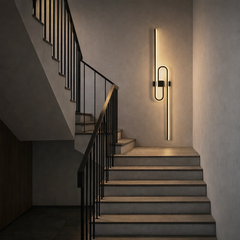 Aplica LED LUBAN Nexus verticala alb-negru, iluminare sigura si arhitecturala pentru casa scarilor