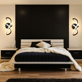 Aplica LED LUBAN Papillon 18W, design fluture cu acril transparent, montata in dormitor modern pentru lumina decorativa reglabila