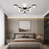 Lustra LED Moderna 77108/3+3+1 BK+FGD 82W cu Telecomanda