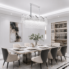 Candelabru modern lux cristale argintiu oval 78006-1100*400 CH