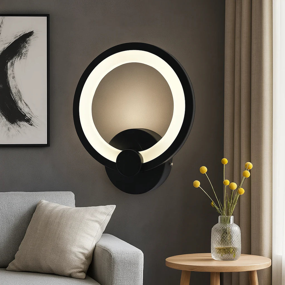 Aplica LED 8067/1BK 22W negru rotunda lumina ajustabila 3000K-6500K pentru living contemporan