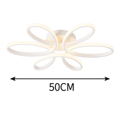 Lustra LED florala 120W alb cu control prin telecomanda si lumina ajustabila, potrivita pentru iluminarea unui birou modern