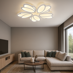 Lustra LED 8101-5 110W cu design floral modern si lumina reglabila, ideal a pentru livinguri elegante si luminoase