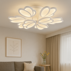Lustra LED 8101-6+3 198W cu design floral 3D si lumina reglabila, ideal a pentru livinguri moderne si luminoase