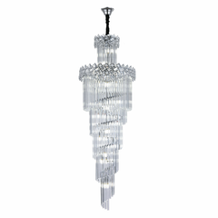 Candelabru argintiu Ø600x1800mm cu 18xE27 design lux pe fundal alb produs integral vizibil pentru prezentare