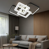 Lustra Led 67Cm 164W cu LED integrat alb metal pentru dormitor living hol bucatarie birou plafoniera LED moderna pentru dormitor living hol bucatarie birou design elegant cu telecomanda