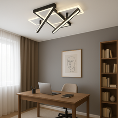 Lustra LED 9390/4T 144W design geometric alb negru perfect a pentru birouri moderne cu lumin a reglabila