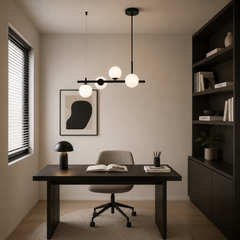 Lustra LED negru 4 globuri plastic mata design modern 9560-4BK