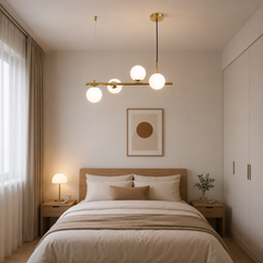 Lustra LED auriu 4 globuri plastic mata design modern 9560-4GD
