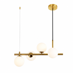 Lustra LED auriu 4 globuri plastic mata design modern 9560-4GD