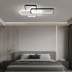 Lustra LED moderna patrata alb-negru cu telecomanda 9906/2T