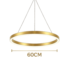 Lustra LED cerc rotund auriu Ø60cm cu telecomanda in living modern elegant