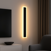 Aplica LED 71103/600MB negru mat, lumina calda 3000K, montaj vertical in living modern, design inalt si minimalist.