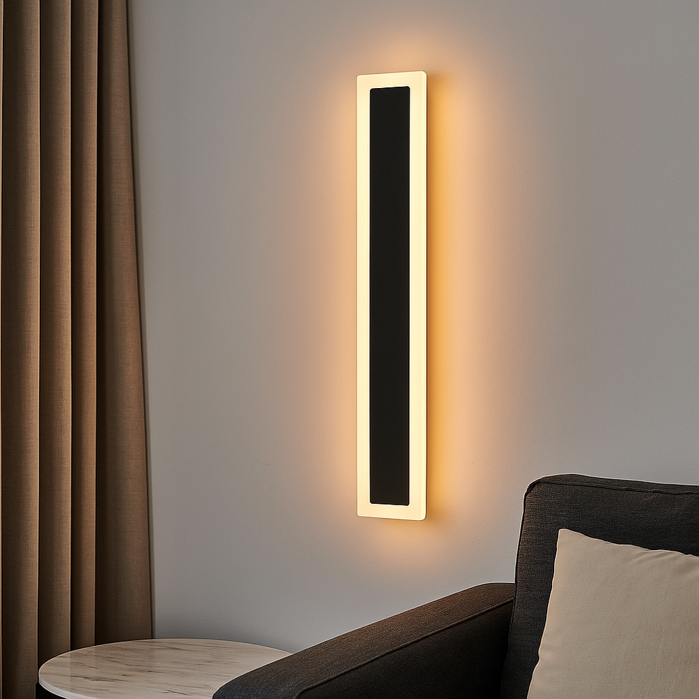 Aplica LED 71103/900MB negru mat, lumina calda 3000K, montaj vertical in living modern, design foarte inalt si elegant.