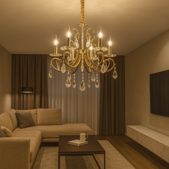 Candelabru Elegant, Model 60W cu becuri E14 cristal 600 mm cu telecomanda pentru living dormitor hol sufragerie corp de iluminat din cristal cu becuri E14 si telecomanda pentru living dormitor hol sufragerie