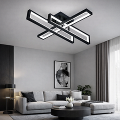 Lustra LED cu telecomanda, 164W, 3000-6500K, Negru, Model L77283/3