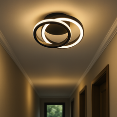 Lustra Led Cu 18W cu LED integrat negru pentru hol plafoniera cu telecomanda